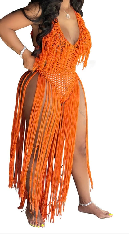 Orange Knitte One Piece